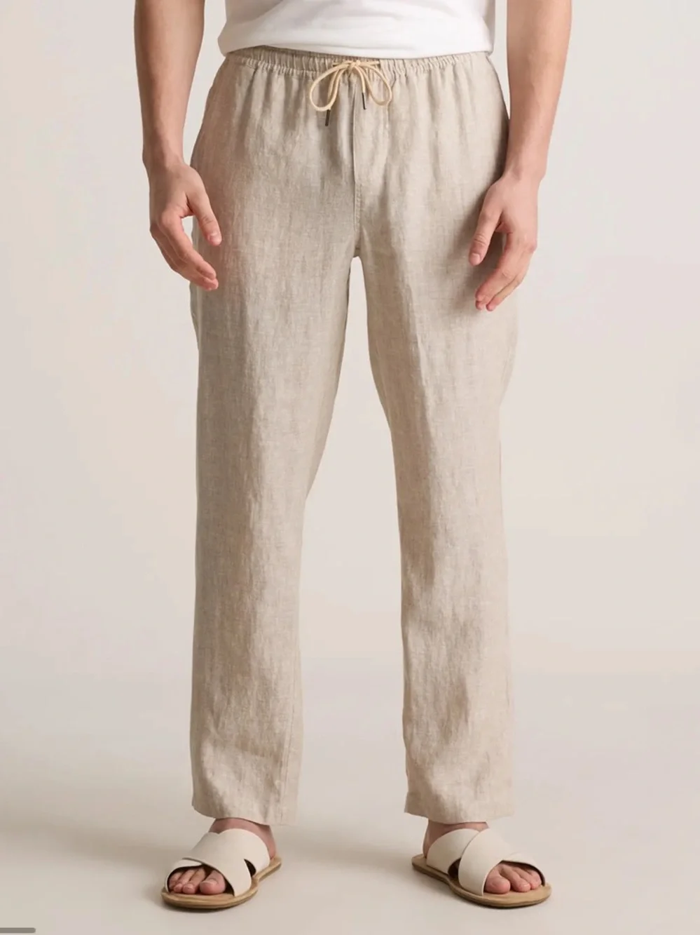 Quince Men’s 100% European Linen Drawstring Beach Pants in Flax Size XL